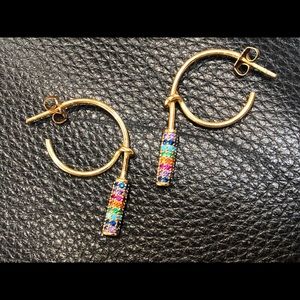Joanna Laura Constantine gold plated rainbow hoops